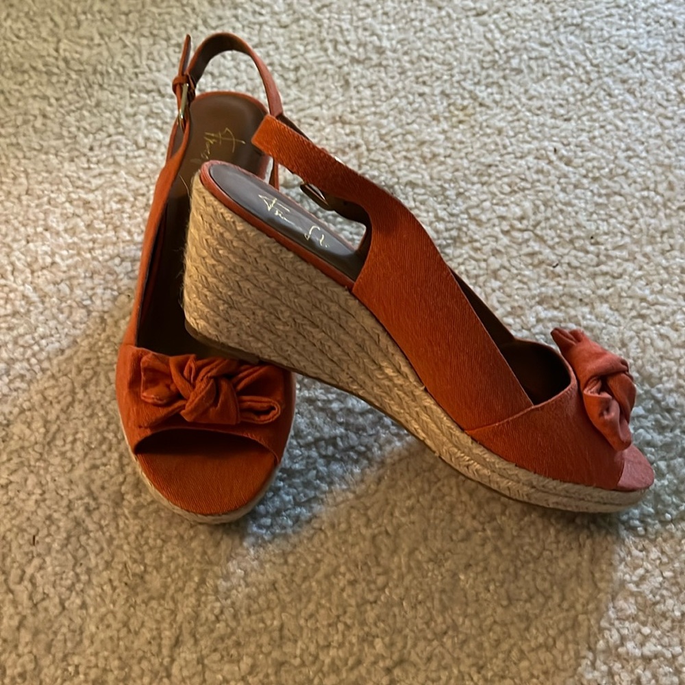 Franco Sarto Orange espadrilles size 10